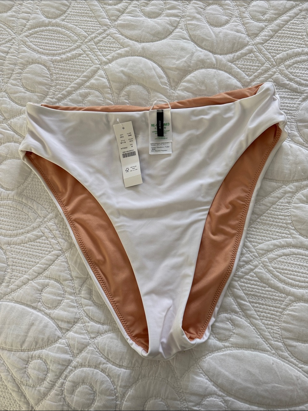 NWT J. Crew Reversible High-Cut Bikini Bottom, M